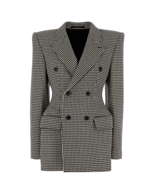 Balenciaga Black Embroidered Wool Blazer