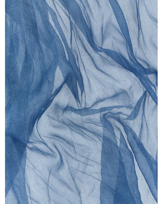 Ermanno Scervino Blue Silk Scarf Scarves, Foulards