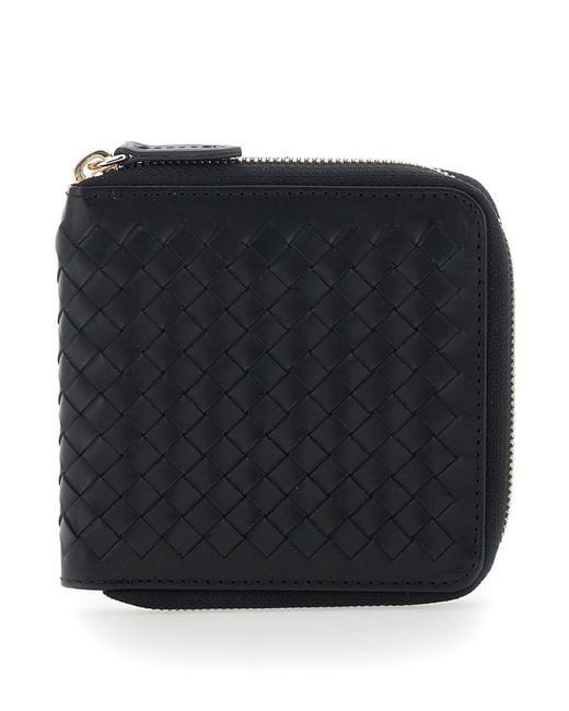 Dragon Diffusion Black Woven Leather Wallet