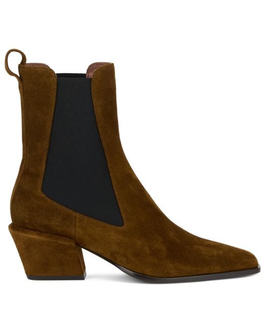 Paris Texas Brown Ankle Boots Pointed Suede Calfskin