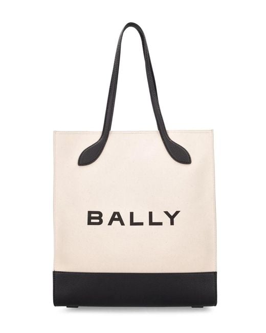 Bally Natural Bar Keep On Logo Tote Bag