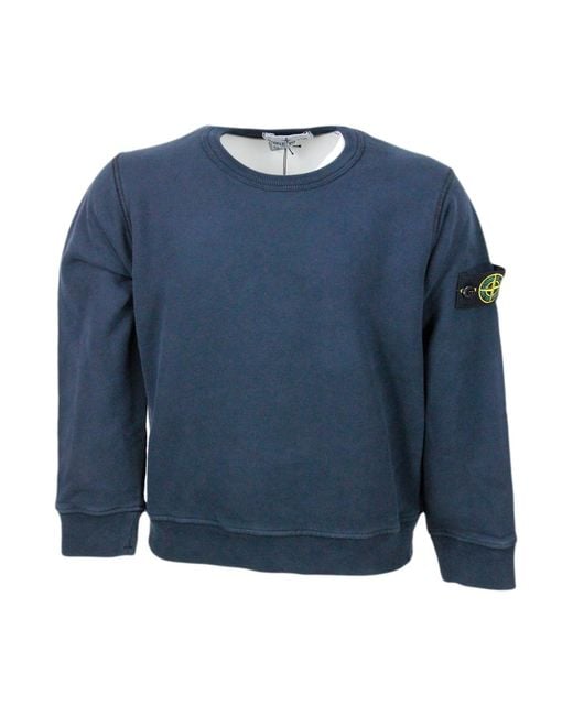 Stone Island Blue Sweaters 100Co for men