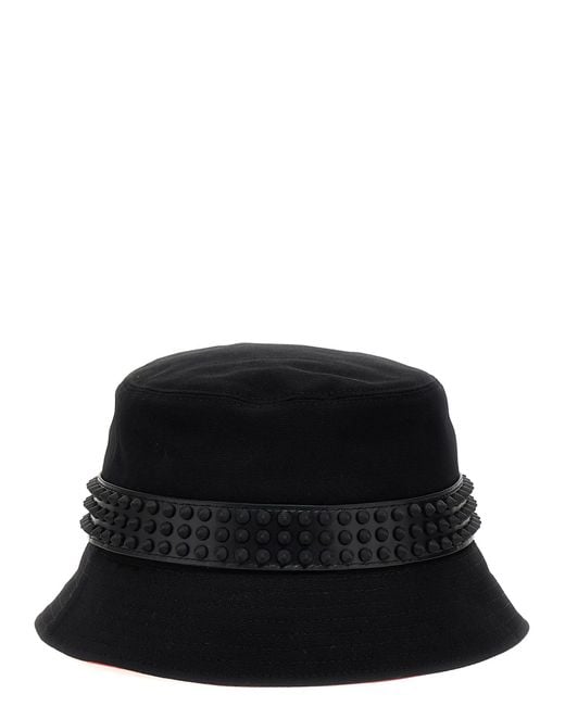 Christian Louboutin Black Bobino Spikes Buket Hat for men