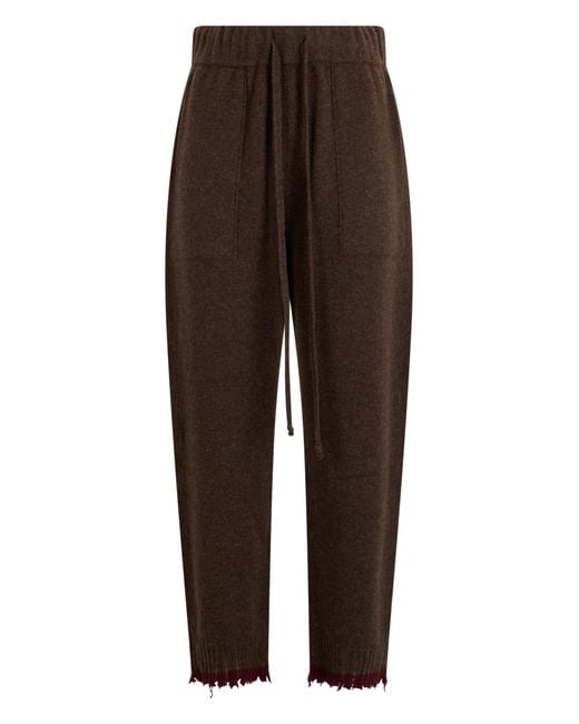 Uma Wang Brown Cashmere Straight Trousers