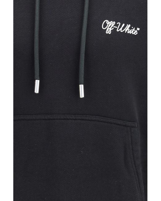 Off-White c/o Virgil Abloh Blue Script Skate Hoodie Cotton Sweatshirts for men