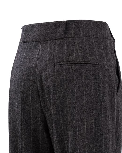 Giorgio Armani Gray Pinstripe Melange Wool Blend Trousers