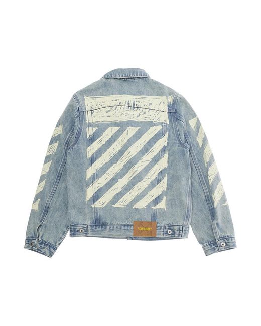 Off-White c/o Virgil Abloh Blue Jacket For Girls Cotton Coat