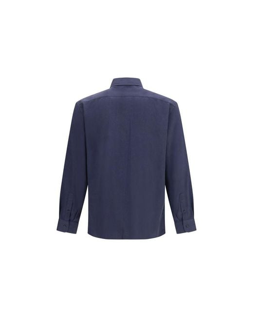 Brunello Cucinelli Blue Cotton Dress Shirt for men