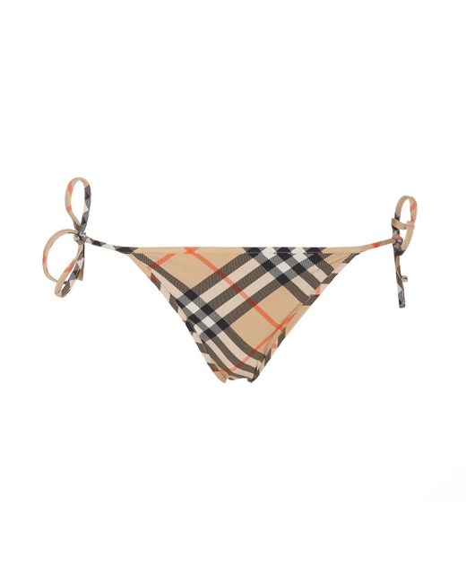 Burberry Natural Check-Pattern Side-Tied Bikini Briefs