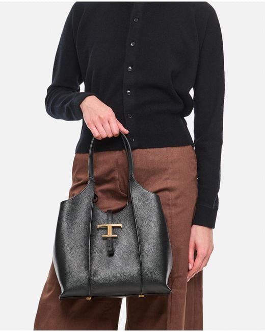 Tod's Black Tsb Small Shopping Bag