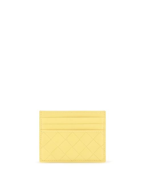 Bottega Veneta Yellow Leather Card Holder Calf Wallets & Purses