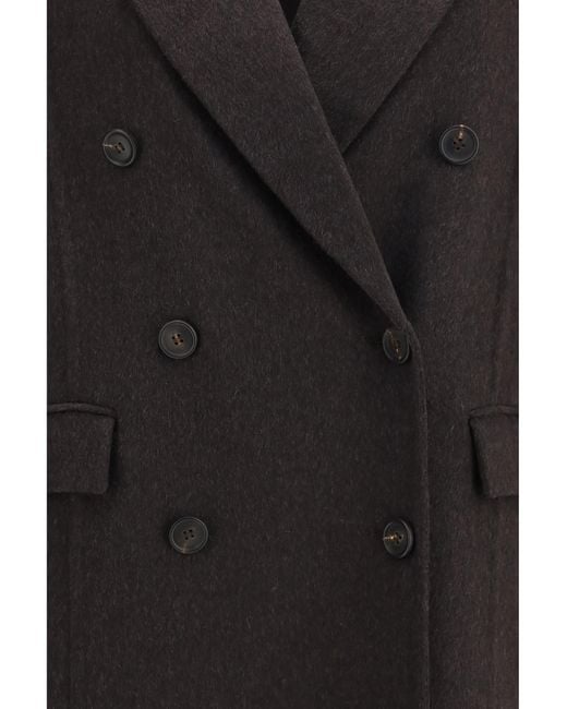 Brunello Cucinelli Black Cashmere Coat Kashmir/Capra Hircus