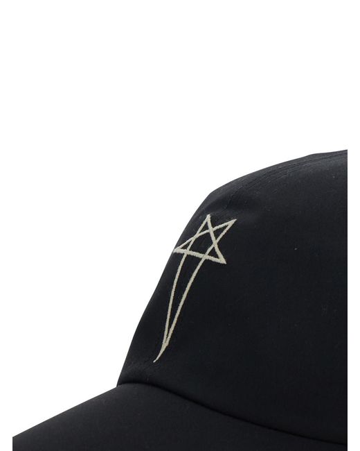 Rick Owens Blue Berretto Con Visiera Ricamato for men