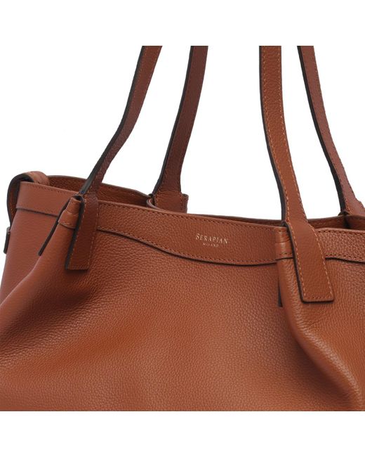 Serapian Brown Small Secret Shoulder Bag