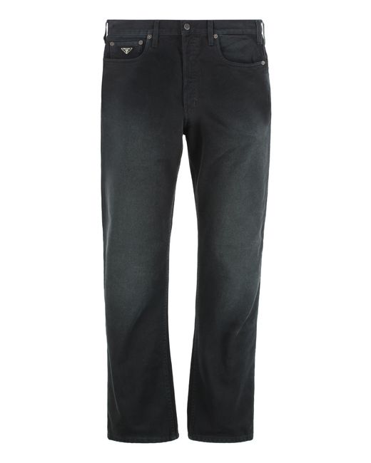 Prada Blue Straight-Leg Jeans Cotton Regular for men