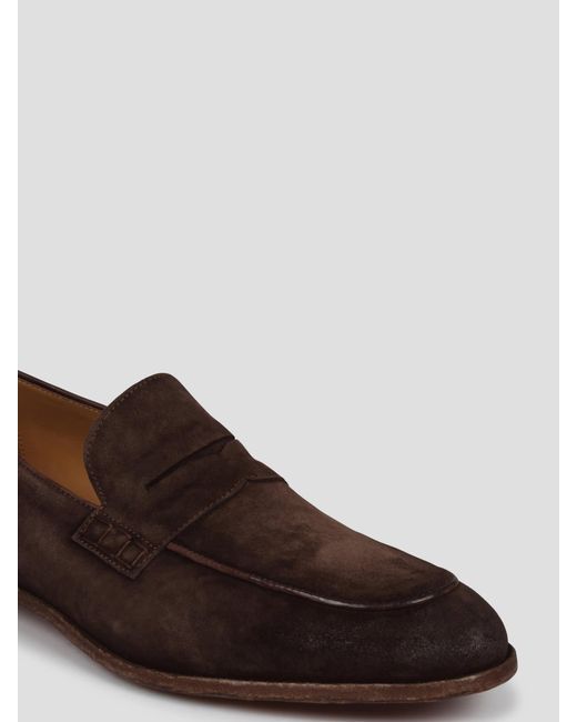 Corvari Brown Brushed Suede Loafers for men