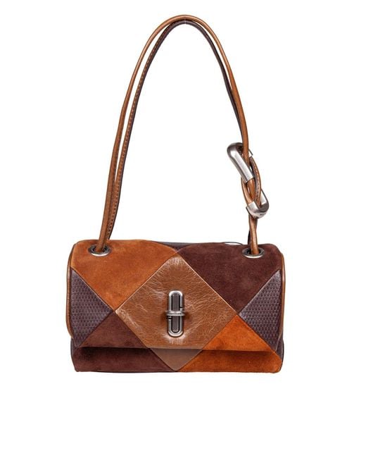 Marc Jacobs Brown Suede Patchwork Handbag