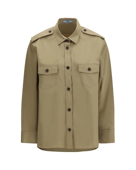 Prada Green Cotton Poplin Shirt