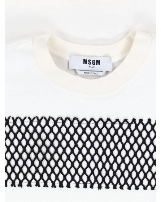 MSGM White Stripe T-shirt for men