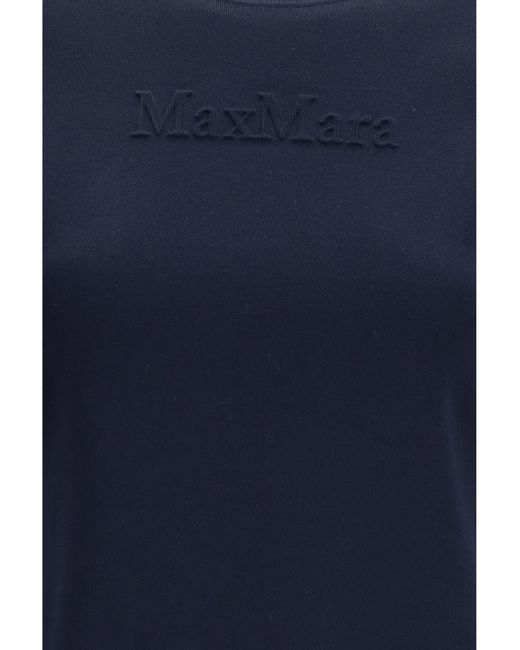 Max Mara Pure Blue Mxpaustero T-Shirt Viscose; Polyamide T-Shirts