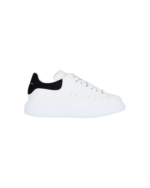 Alexander McQueen White Oversized Sneakers In And Dark Burgundy