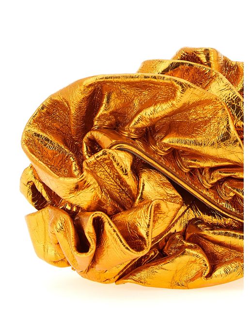Dries Van Noten Orange Ruffle Clutch