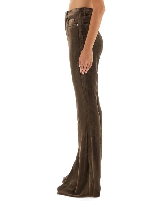 Rick Owens Brown Bolan Flare Fit Pants Viscose Trousers