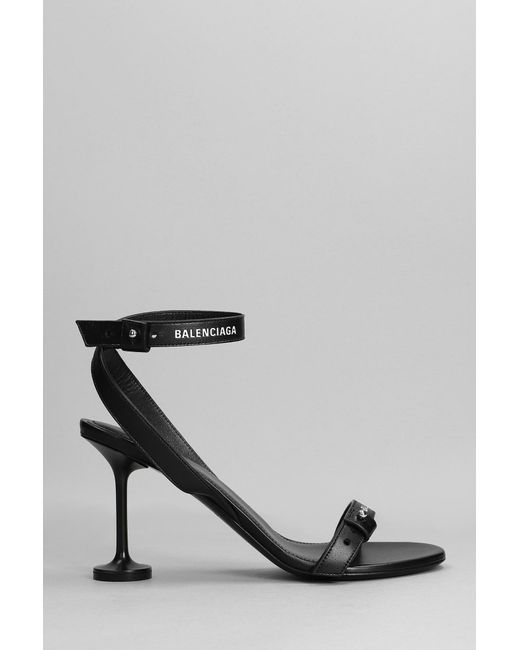 Balenciaga Afterhour Sand 90 Sandals In Black Leather | Lyst