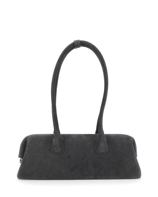 OSOI Black Shoulder Bag Boat Wide Leather Cow