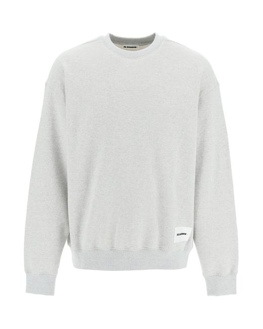 Jil Sander White Oversized French Terry Sweatshirt for men