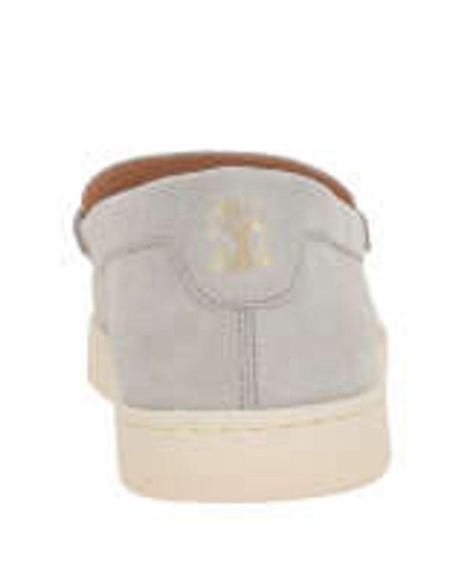 Brunello Cucinelli White Penny-Slot Round-Toe Loafers for men