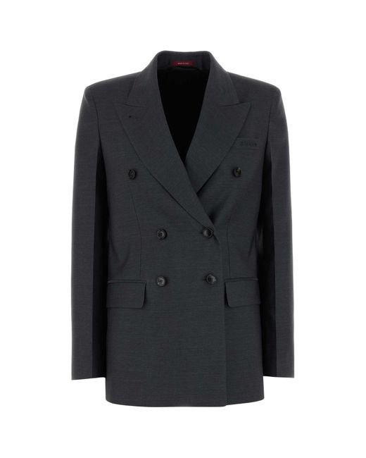 Gucci Black Graphite Wool Blazer