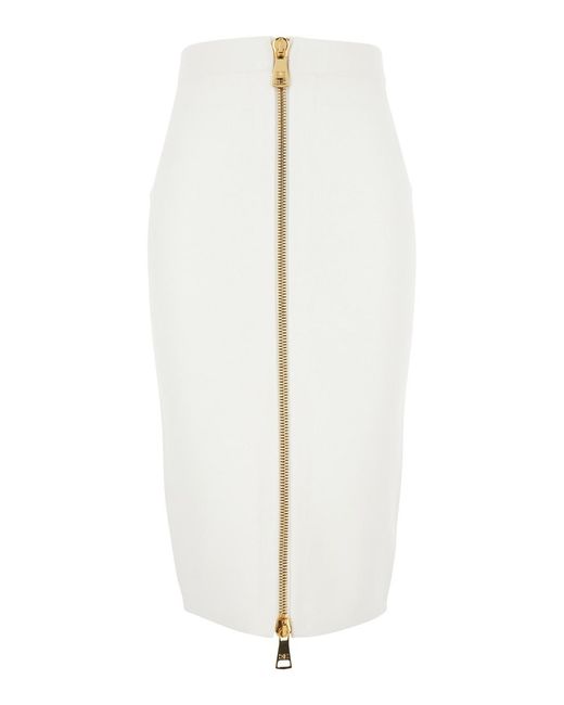 Elisabetta Franchi White Knit Skirt