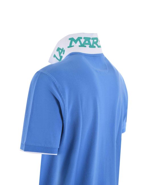 La Martina Blue Polo Shirt for men
