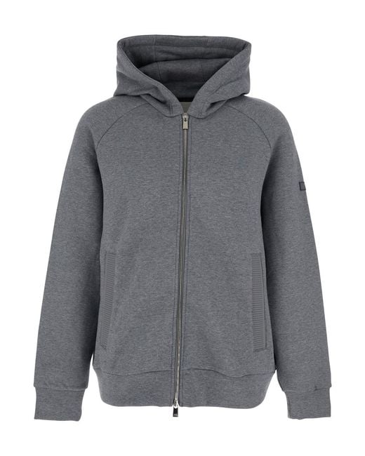 Tatras Gray Baccaro Sweatshirt With Hood And Logo Patch On The Sleeve for men