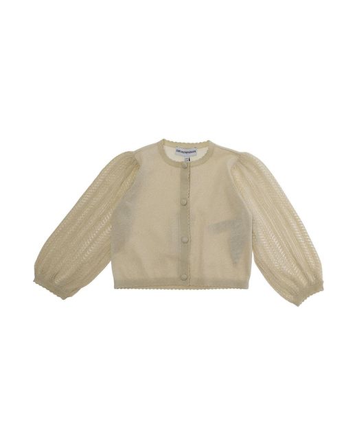 Emporio Armani Natural Cardigan Blend Wool Viscose Tops