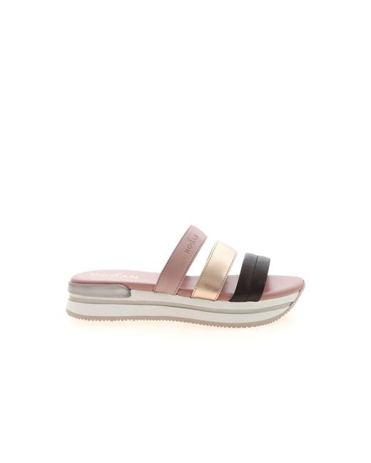 Hogan Pink H257 Leather Sandals