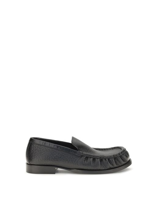 Dries Van Noten White Loafers Grained Calf Leather
