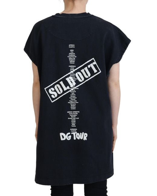 Dolce & Gabbana Black D&G Fashion Round Neck Cotton T-Shirt Material_Cotton