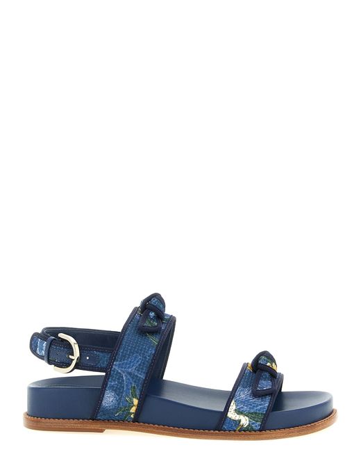 Alexandre Birman Blue A. Birman X Agua 'Grosgrain Raffia Sport' Sandals