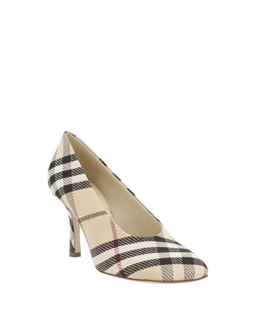 Burberry White Archivio Check Baby Pumps