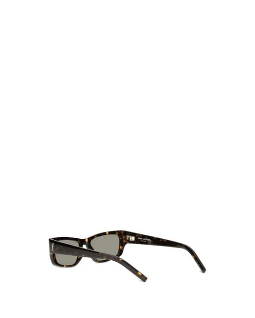 Saint Laurent Gray Tortoiseshell Sunglasses With Side Logo Havana Acetate; Nylon