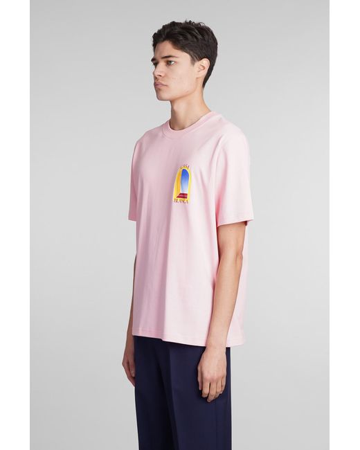 Casablancabrand T shirt In Rose pink Cotton for Men Lyst UK