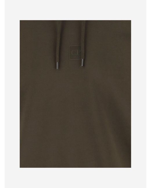 C P Company Green Stretch Cotton Sweatshirt With Logo for men