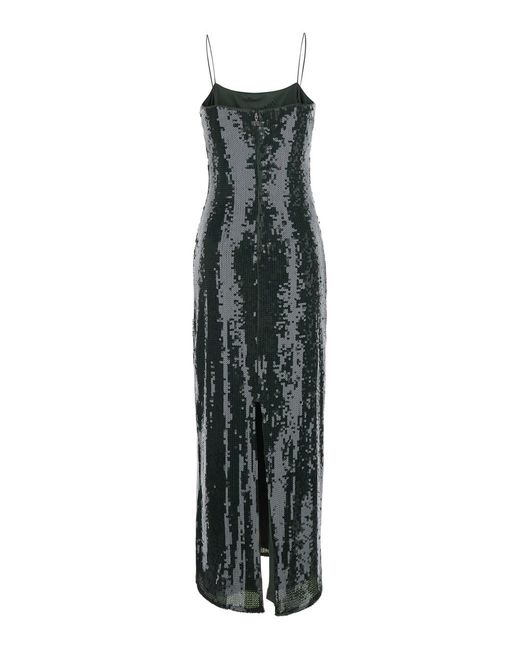 ROTATE BIRGER CHRISTENSEN Green Long Sequin Dress Polyester (Recycled)
