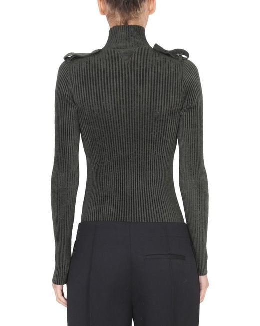 Bottega Veneta Black Knit Jumper Military Jumpers