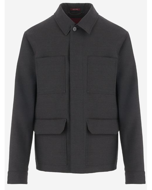Gucci Black Wool Jacket With Four Pockets for men