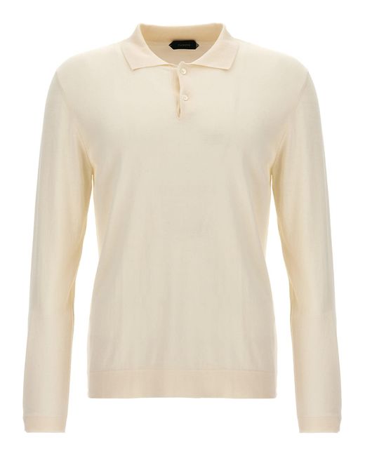 Zanone Natural Cotton Silk Polo Shirt for men