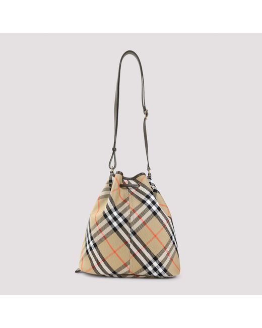 Burberry Multicolor Medium Drawstring Bucket Shoulder Bag Unica