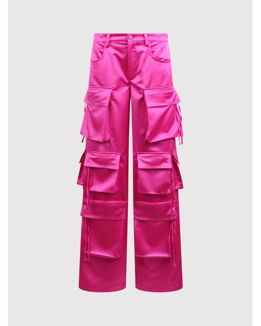 GIUSEPPE DI MORABITO Pink Straight Low-Waisted Cargo